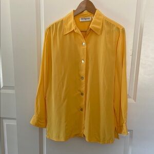 Bloomingdale's Vibrant Yellow Silk Blouse